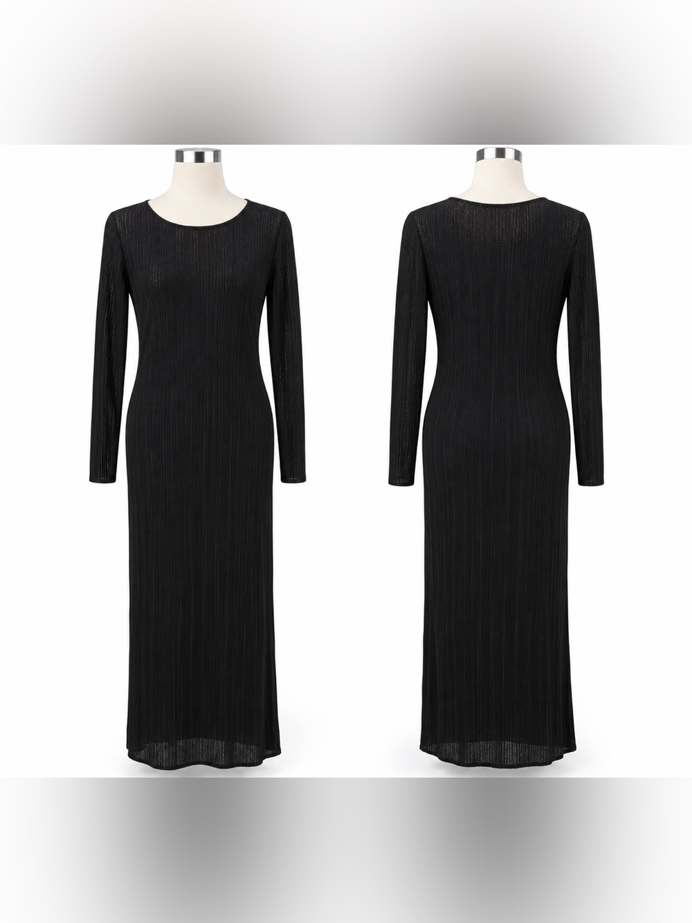 Target Black Long Sleeve Ribbed Maxi Dress